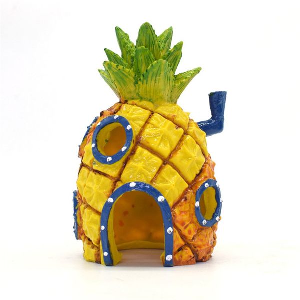 high simulation pineapple ocs crab aquarium landscape funny cartoon ornament escape hole fish shrimp avoiding decorative